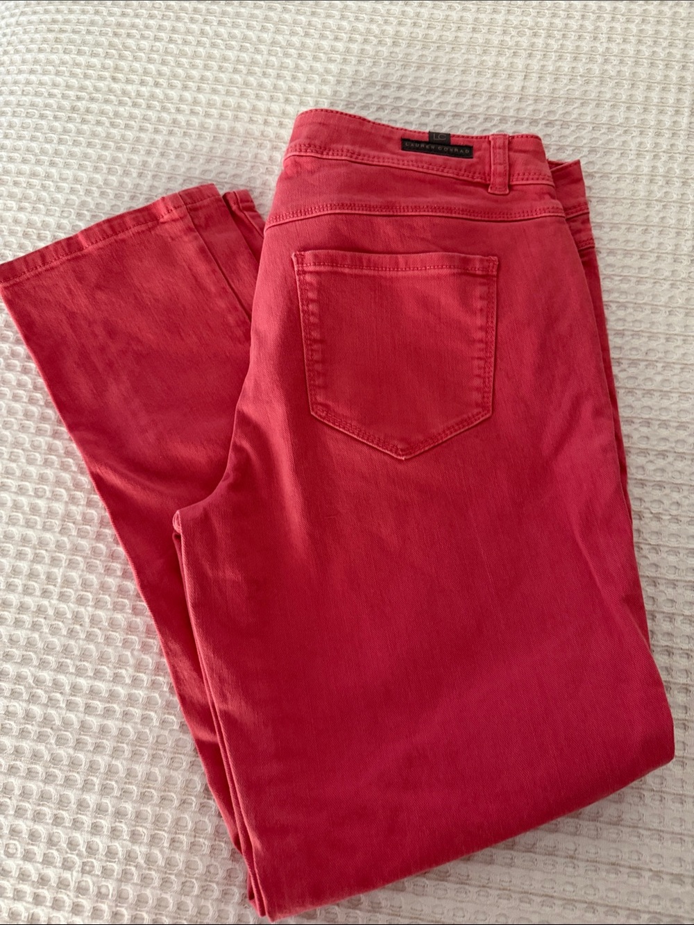 LC Lauren Conrad Coral Red Straight Leg Jeans